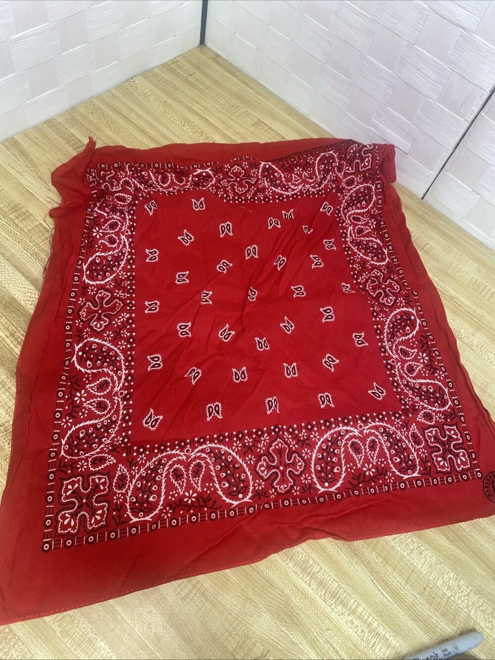 Vintage Red Paisley CRAFTED WITH PRIDE IN USA 100% Cotton Bandana 20” Square
